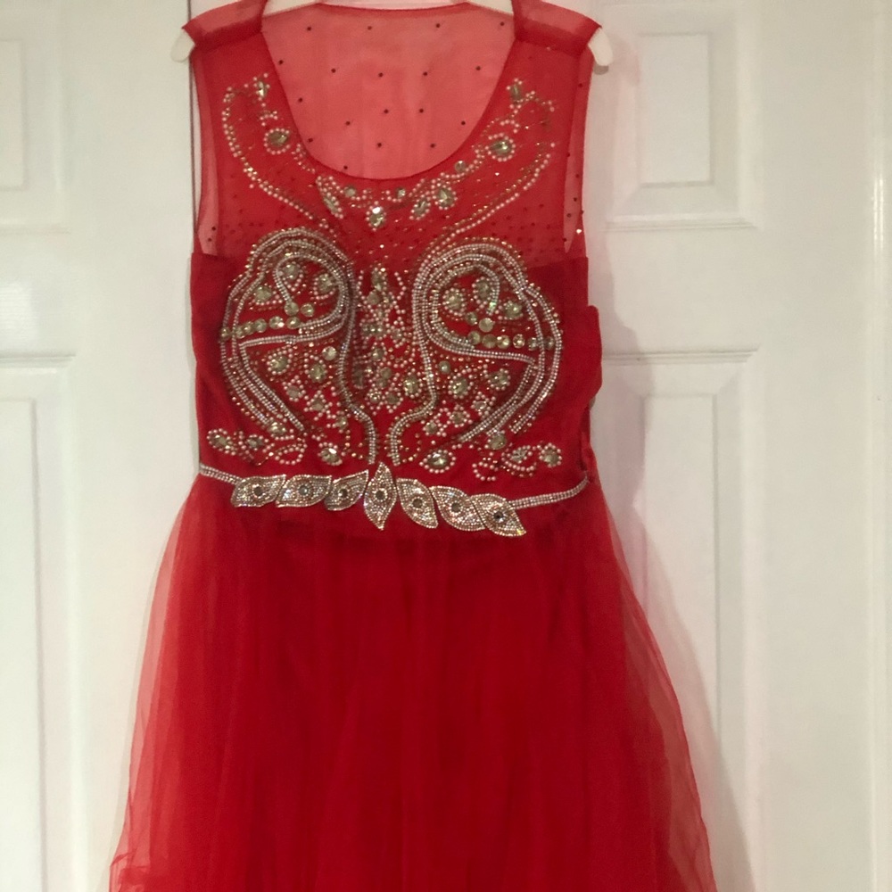 Red dress with beautiful design